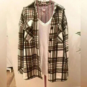 Blu Pepper Plaid Flannel Shacket Shirt/Jacket Women’s S Brown Soft Button UP